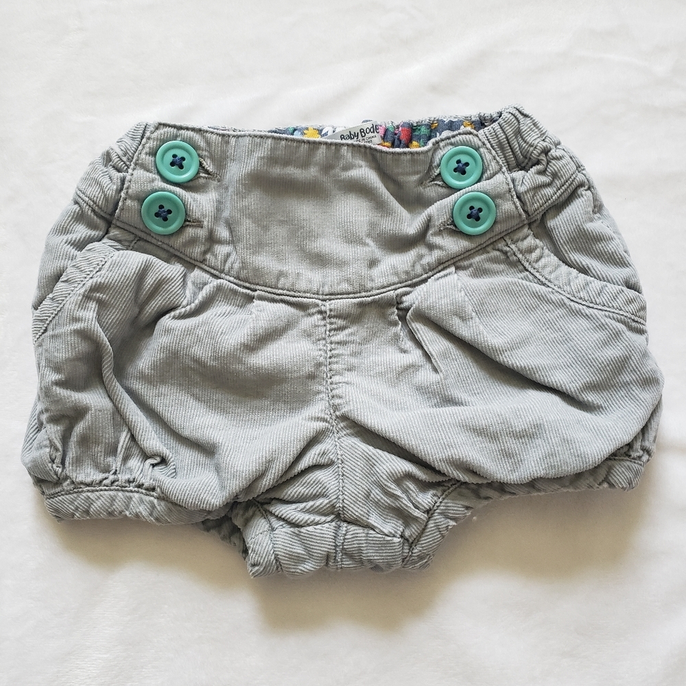 Mini Boden Baby Gray Corduroy Bloomers Shorts